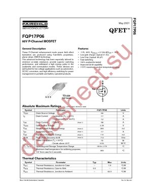 FQP17P06 datasheet  